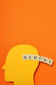 Concept of problems with memory, amnesia, space for text Foto stock