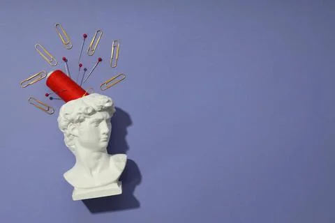 Concept of problems with memory, amnesia, space for text Stockfoto's