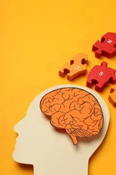 Concept of problems with memory, amnesia, space for text Foto stock