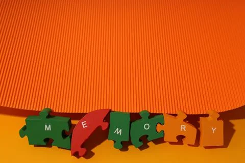 Concept of problems with memory, amnesia, space for text Foto stock