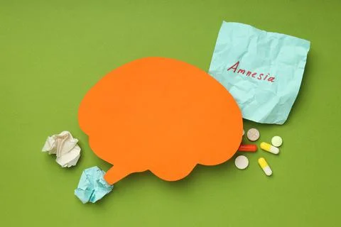 Concept of problems with memory, amnesia, space for text Stock Photos
