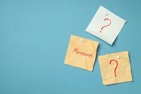 Concept of problems with memory, amnesia, space for text Stockfoto's