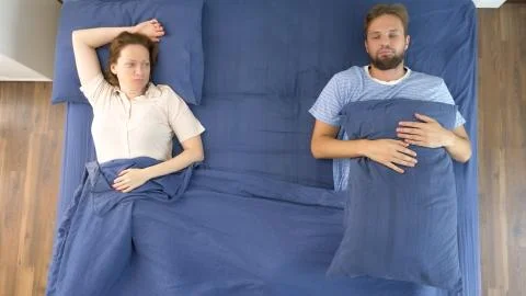 Concept of problems in a pair. sexual problems. couple, displeased man and woman Fotos Stock