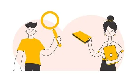 The concept of the process of hiring staff for work. Linear style. Vector. Stock Illustration