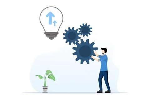 Concept of process improvement, adjustment of efficiency or productivity. Stock Illustration