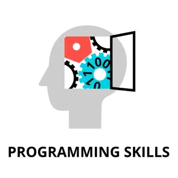 Concept of programming skills icon 스톡 일러스트
