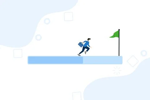 Concept of progress or journey to success or goal achievement Illustrazione stock
