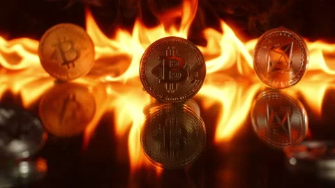 Concept: prohibition of cryptocurrency and cryptocurrency transactions Stock Footage 168772085