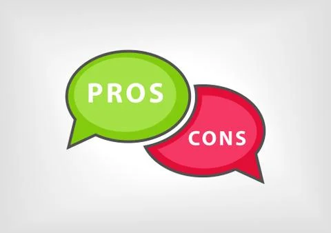 Concept of pros versus cons collected during meetings, arguments, debates Stock Illustration