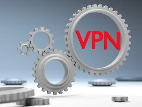 The concept of protection and traffic encryption via VPN technology on the .. Illustrazione stock