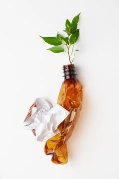 The concept of the protection of nature with the sorting of garbage Stock Photos