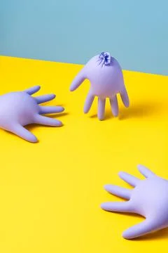 Concept of protective gloves which inflated with air Stock Photos