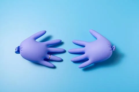 Concept of protective gloves which inflated with air Stock Photos