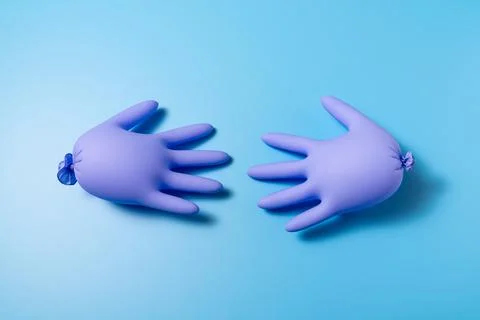 Concept of protective gloves which inflated with air Stock Photos