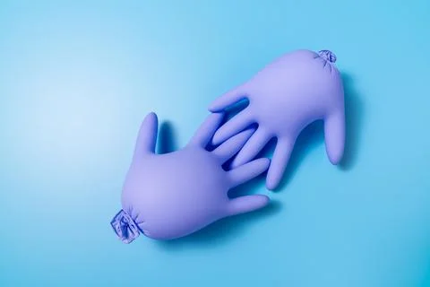 Concept of protective gloves which inflated with air Stock Photos