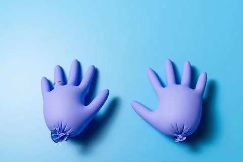 Concept of protective gloves which inflated with air Stock Photos
