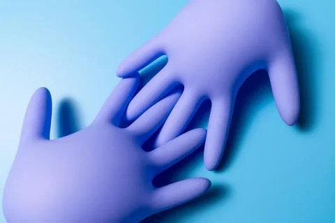 Concept of protective gloves which inflated with air Stock Photos