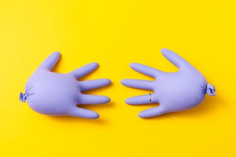 Concept of protective gloves which inflated with air Stock Photos