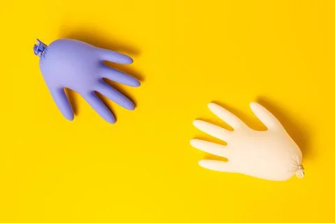 Concept of protective gloves which inflated with air Stock Photos