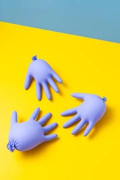 Concept of protective gloves which inflated with air Stock Photos