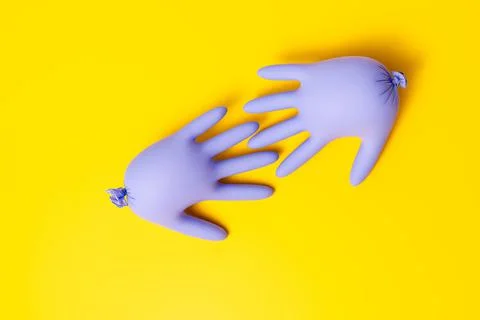 Concept of protective gloves which inflated with air Stock Photos