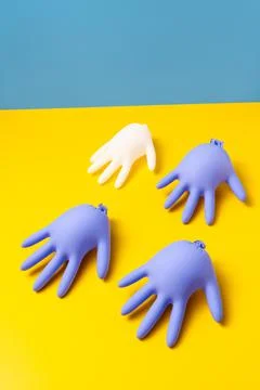 Concept of protective gloves which inflated with air Stock Photos