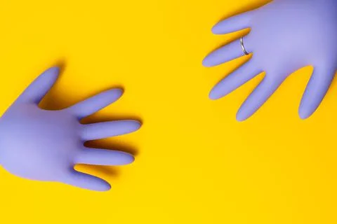 Concept of protective gloves which inflated with air Stock Photos
