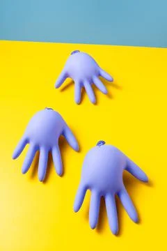 Concept of protective gloves which inflated with air Stock Photos