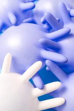 Concept of protective gloves which inflated with air Stock Photos