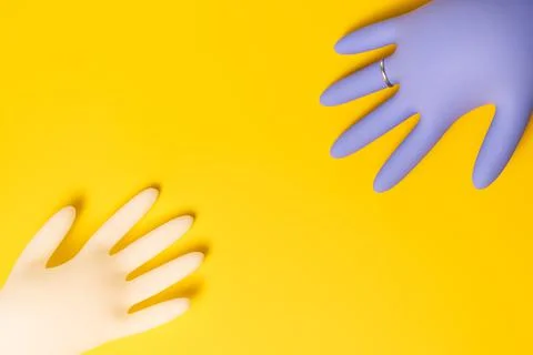 Concept of protective gloves which inflated with air Stock Photos