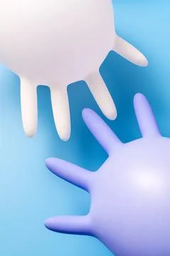 Concept of protective gloves which inflated with air Stock Photos