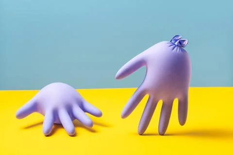 Concept of protective gloves which inflated with air Stock Photos