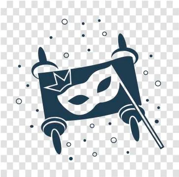Concept of Purim as scroll  black Stock Illustration