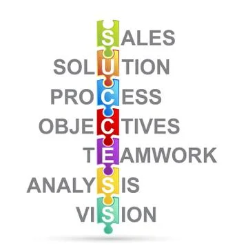 Concept puzzle of success Stock Illustration