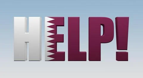 Concept qatar asks for help Stock-Illustration