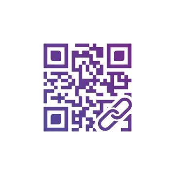 Concept of QR scanning with link icon , vector illustration isolated on white Stock-Illustration