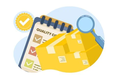 The concept of quality control assurance Stock Illustration