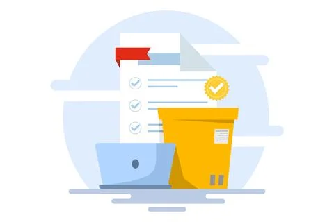 The concept of quality control assurance Stock Illustration