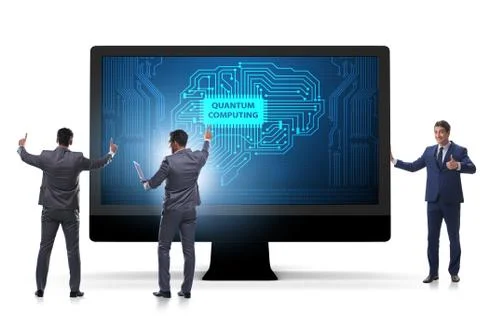 Concept of quantum computing with businessman Stock-Fotos