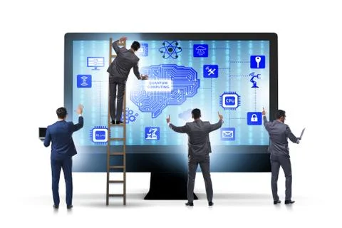 Concept of quantum computing with businessman Stock-Fotos