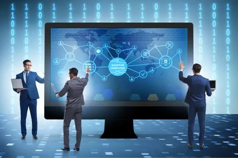 Concept of quantum computing with businessman Stock-Fotos