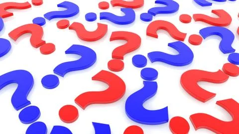 Concept of question marks in red and blue colors Stock Illustration