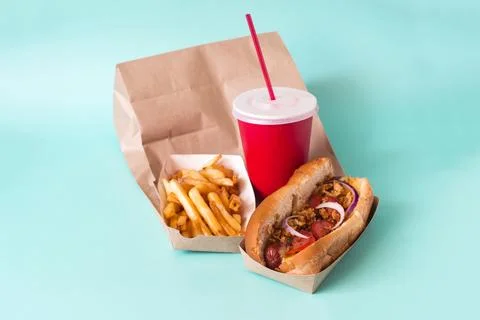 The concept of a quick snack. Stock Photos