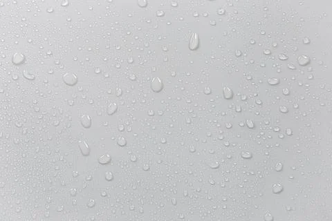 The concept of raindrops falling on a gray background Abstract wet white su.. Stock Photos