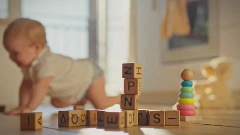 The concept of raising and developing baby is reflected in the scene where t Stock Footage 282652354