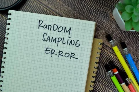 Concept of Random Sampling Error write on a book isolated on Wooden Table. 写真素材