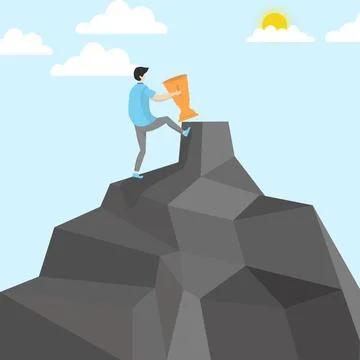 The concept of reaching the pinnacle of career or success Stock Illustration