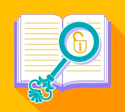 Concept of reading, discovering secrets Stock Illustration