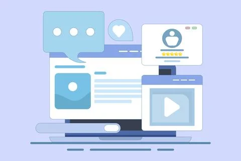 Concept of reading website content based on audience, Content ranking. Illustrazione stock