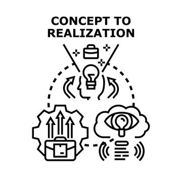 Concept to realization creative project development process イラスト素材